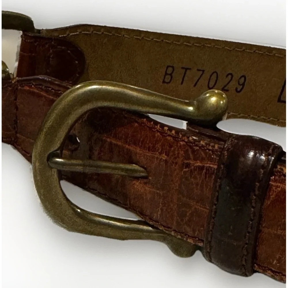 Fossil Brown Genuine Leather Belt - Women's Size L WEAR DISTRESSED BY7029
